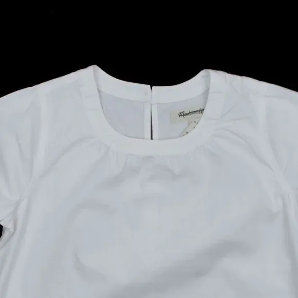 New MADEWELL Size XS Denim Tie-Cuff Shirt in Pure White - Picture 6 of 7